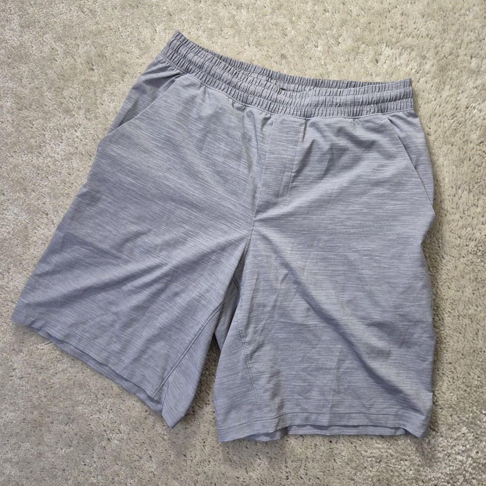 Lululemon Pace Breaker Shorts Mens Medium Gray 9 Inch Lined Activewear Running